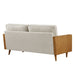 Kellan Heathered Fabric Upholstered Sofa Walnut Heathered Weave Ivory