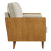 Kellan Upholstered Loveseat with Wood Grain Armrests - accessory view