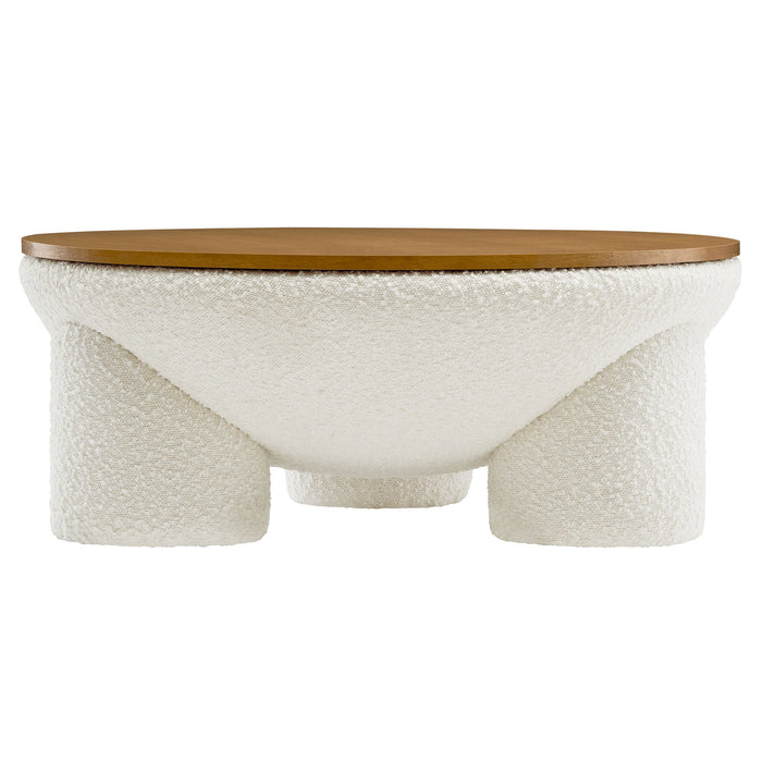 Modway Tridome Round Boucle Upholstered Storage Coffee Table - Dimensions