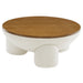 Modway Tridome Round Boucle Upholstered Storage Coffee Table in White
