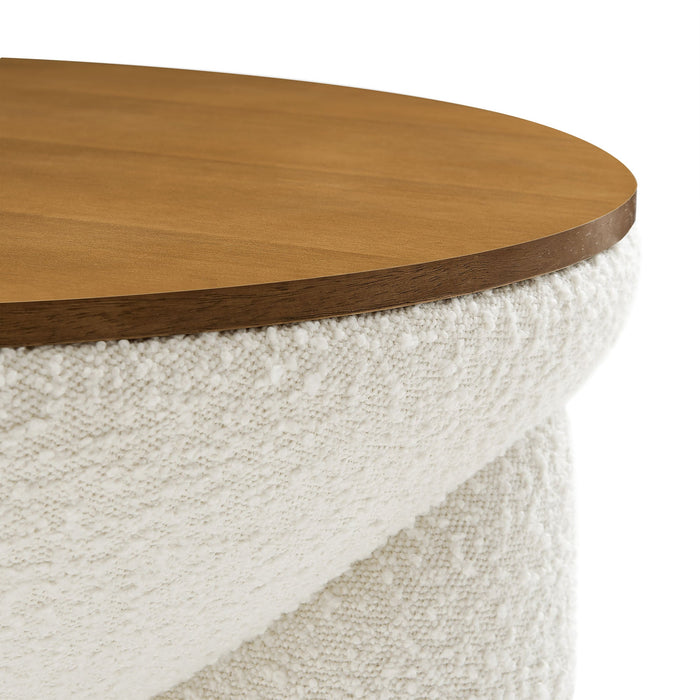 Modway Tridome Round Boucle Upholstered Storage Coffee Table - Installation View