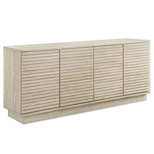 Modway Render 70" Faux Travertine Sideboard Cabinet TV Stand Storage Shelf in Brown