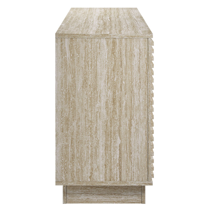 Modway Render 70" Faux Travertine Sideboard Cabinet TV Stand Storage Shelf - Dimensions