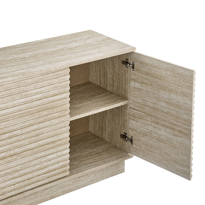 Modway Render 70" Faux Travertine Sideboard Cabinet TV Stand Storage Shelf - View 9