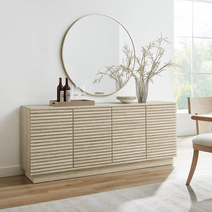 Modway Render 70" Faux Travertine Sideboard Cabinet TV Stand Storage Shelf - Lifestyle View
