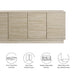 Modway Render 70" Faux Travertine Sideboard Cabinet TV Stand Storage Shelf in Brown - Side View