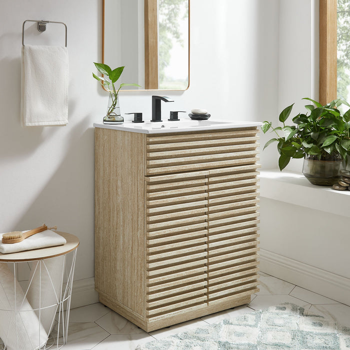 Modway Render 18" and 24" Bathroom Cabinets Basin Not Included Storage Shelf - View 92