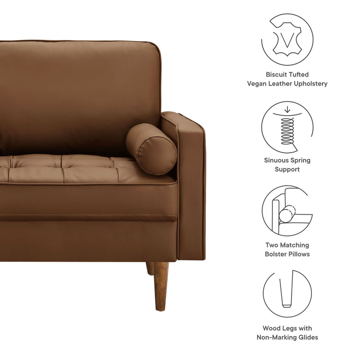 Valour Tufted Vegan Leather Accent Armchair