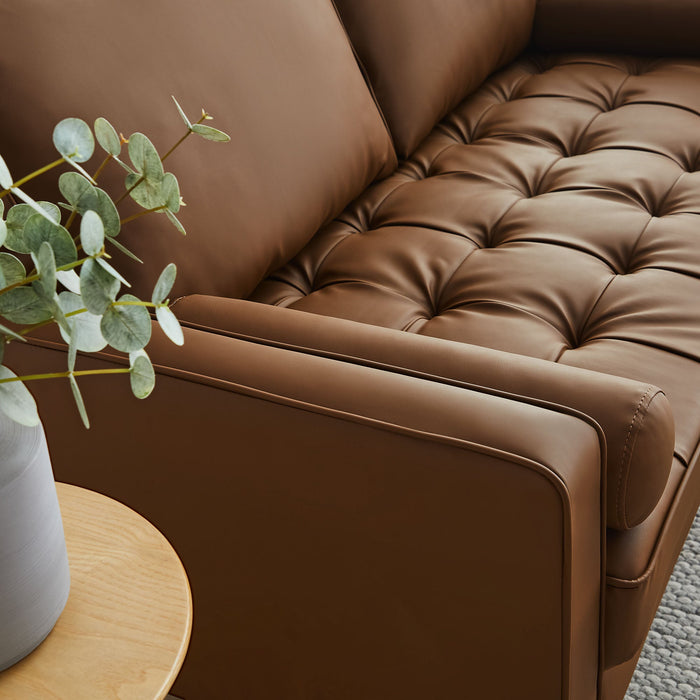 Valour Tufted Vegan Leather Loveseat - Modern Comfort, Chic Design, Perfect for Any Living Space