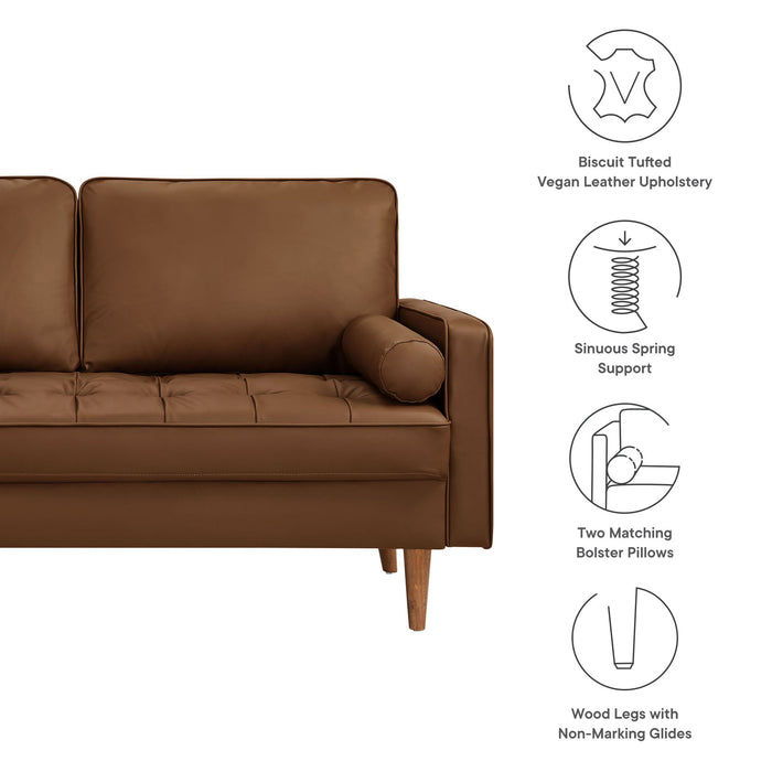 Valour Tufted Vegan Leather Loveseat - Modern Comfort, Chic Design, Perfect for Any Living Space
