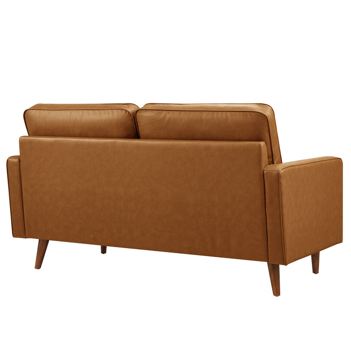Valour Tufted Vegan Leather Loveseat - Modern Comfort, Chic Design, Perfect for Any Living Space