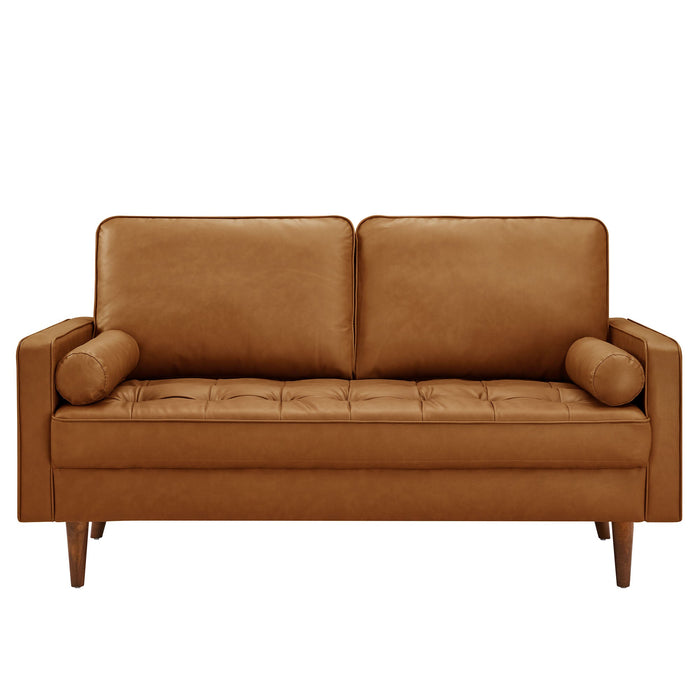 Valour Tufted Vegan Leather Loveseat - Modern Comfort, Chic Design, Perfect for Any Living Space