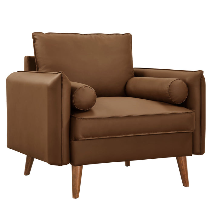 Revive Upholstered Vegan Leather Accent Armchair