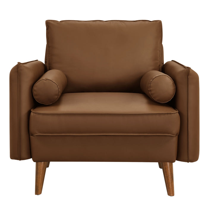 Revive Upholstered Vegan Leather Accent Armchair