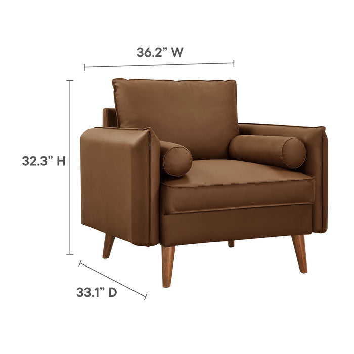 Revive Upholstered Vegan Leather Accent Armchair
