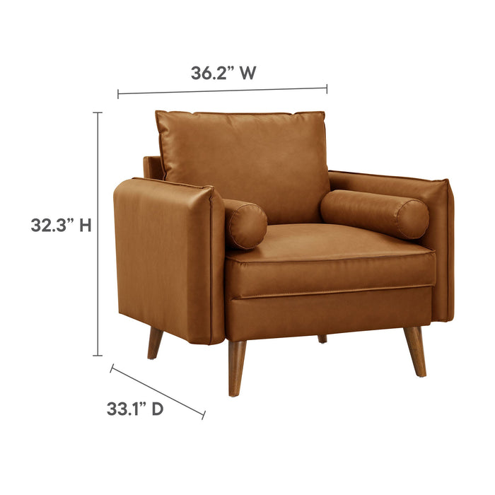 Revive Upholstered Vegan Leather Accent Armchair