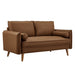 Revive Modern Vegan Leather Loveseat with Plush Pillows for Chic Living Room Comfort and Style - front view