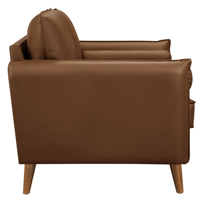 Revive Modern Vegan Leather Loveseat with Plush Pillows for Chic Living Room Comfort and Style - accessory view