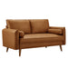Revive Modern Vegan Leather Loveseat with Plush Pillows for Chic Living Room Comfort and Style - top view