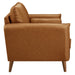 Revive Modern Vegan Leather Loveseat with Plush Pillows for Chic Living Room Comfort and Style - detail close-up