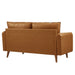 Revive Modern Vegan Leather Loveseat with Plush Pillows for Chic Living Room Comfort and Style - back view