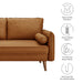 Revive Modern Vegan Leather Loveseat with Plush Pillows for Chic Living Room Comfort and Style - side view