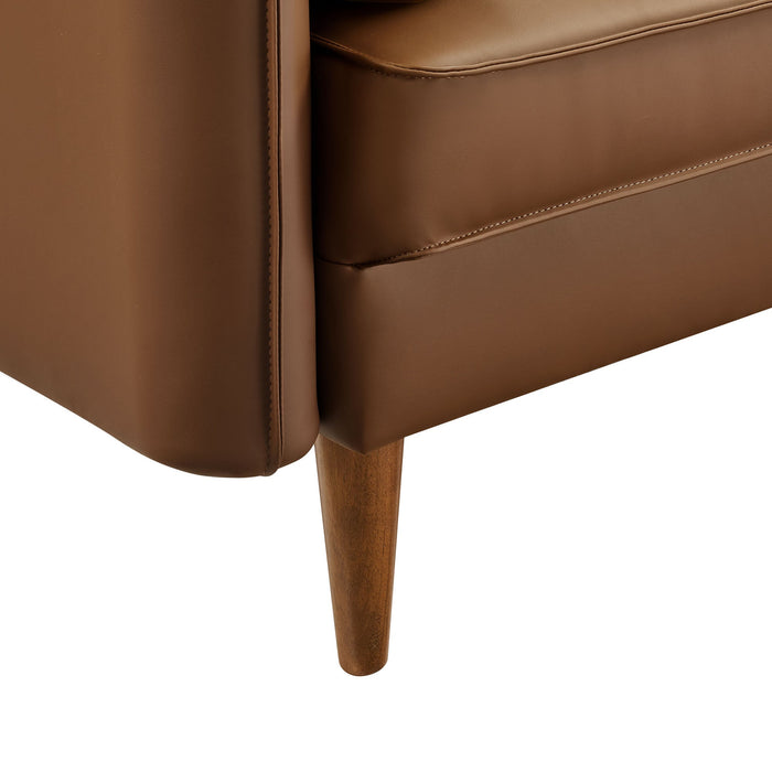 Revive Upholstered Vegan Leather Sofa Brown