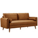 Revive Upholstered Vegan Leather Sofa Tan