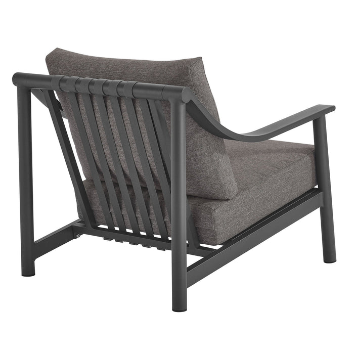 Terrace Outdoor Patio Aluminum Accent Armchair Carbon Graphite