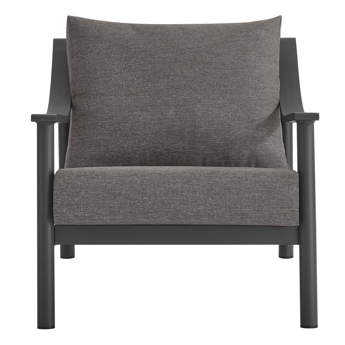 Terrace Outdoor Patio Aluminum Accent Armchair Carbon Graphite