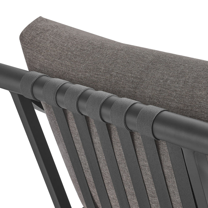 Terrace Outdoor Patio Aluminum Accent Armchair Carbon Graphite