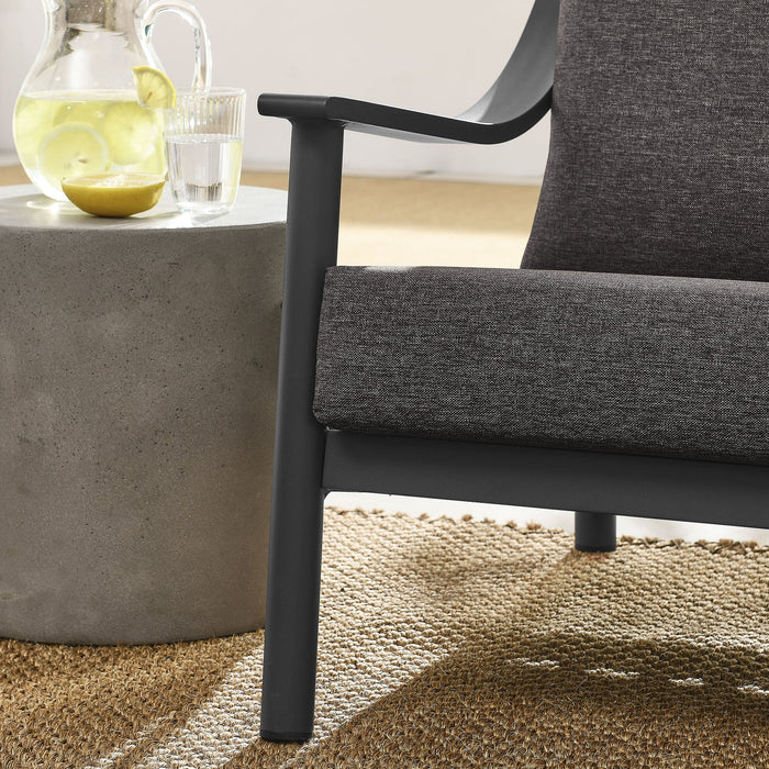 Terrace Outdoor Patio Aluminum Accent Armchair Carbon Graphite