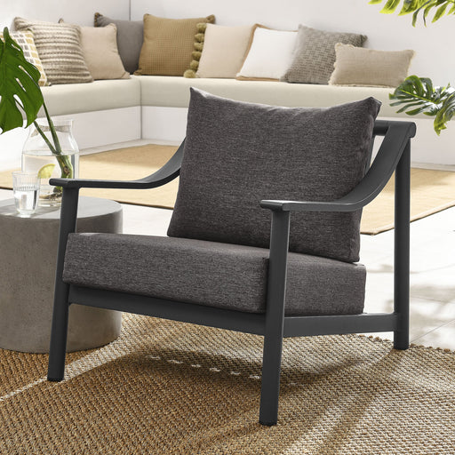 Terrace Outdoor Patio Aluminum Accent Armchair Carbon Graphite