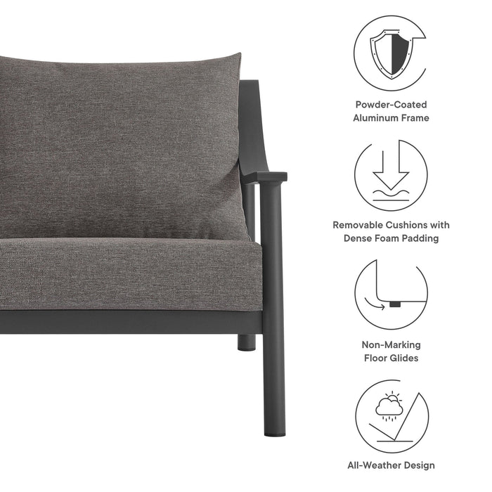 Terrace Outdoor Patio Aluminum Accent Armchair Carbon Graphite