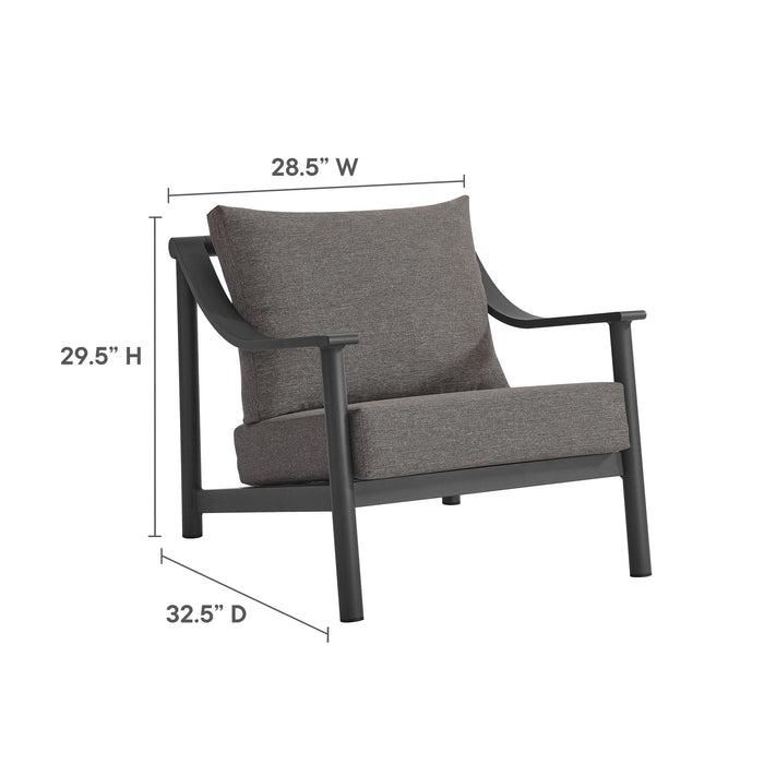 Terrace 4-Piece Outdoor Patio Aluminum Furniture Set Carbon Graphite