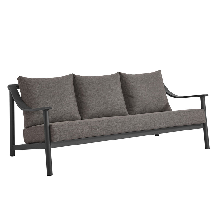 Terrace Outdoor Patio Aluminum Sofa Carbon Graphite