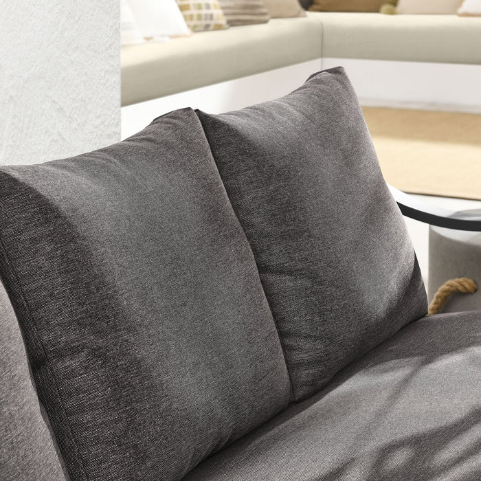 Terrace Outdoor Patio Aluminum Sofa Carbon Graphite
