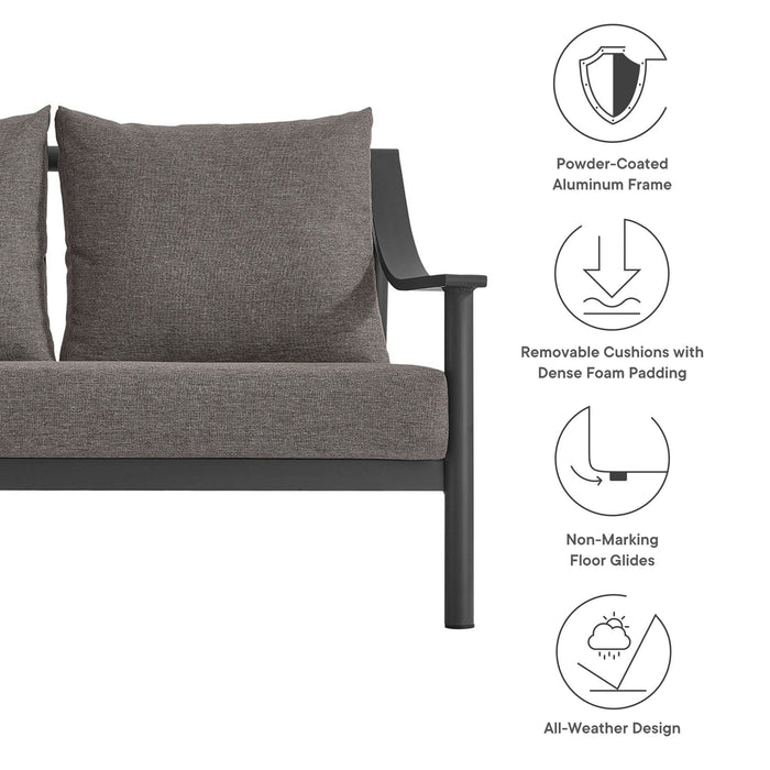 Terrace Outdoor Patio Aluminum Sofa Carbon Graphite