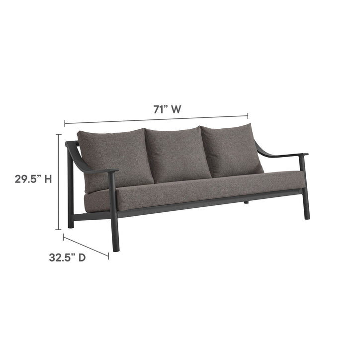 Terrace Outdoor Patio Aluminum Sofa Carbon Graphite