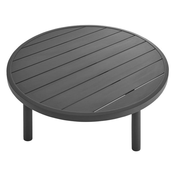 Terrace 35" Outdoor Patio Aluminum Round Coffee Table Graphite
