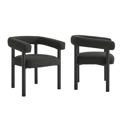 Nautica Outdoor Patio Aluminum Dining Armchairs Set of 2 Charcoal Graphite