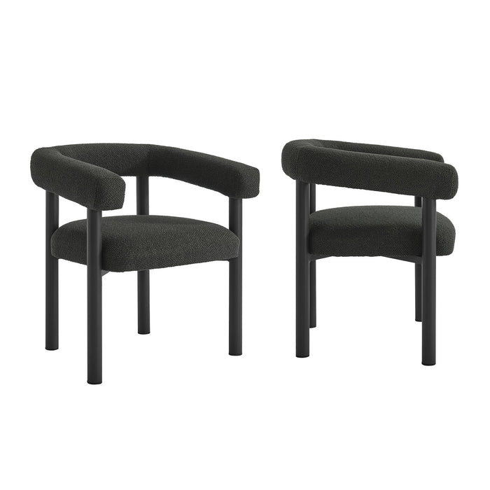 Nautica Outdoor Patio Aluminum Dining Armchairs Set of 2 Charcoal Graphite