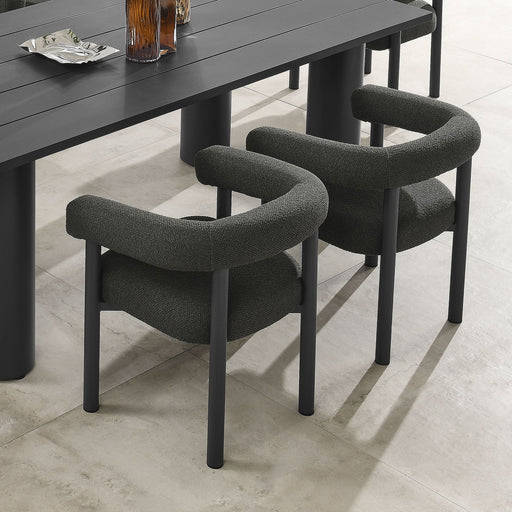 Nautica Outdoor Patio Aluminum Dining Armchairs Set of 2 Charcoal Graphite
