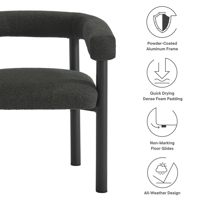 Nautica Outdoor Patio Aluminum Dining Armchairs Set of 2 Charcoal Graphite