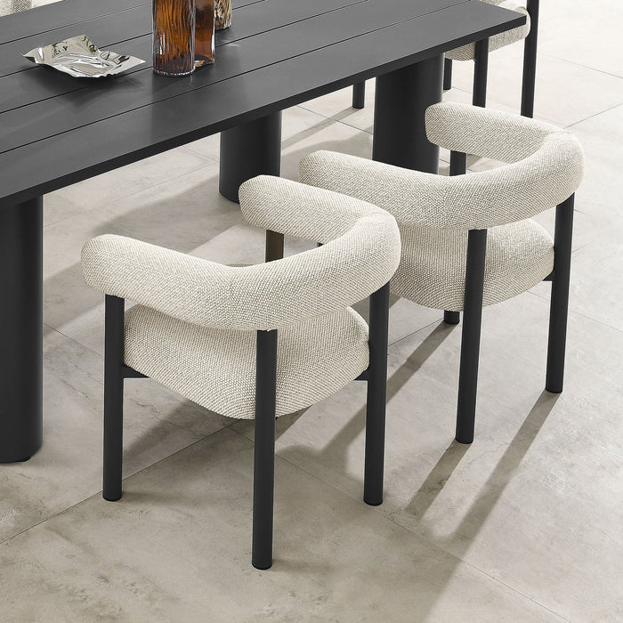 Nautica Outdoor Patio Aluminum Dining Armchairs Set of 2 Ivory Graphite