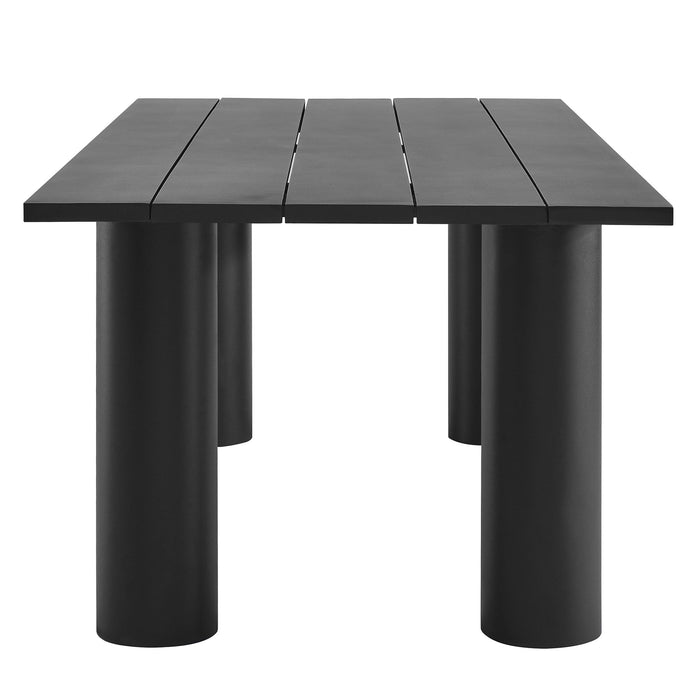 Nautica Outdoor Patio 87" Rectangular Aluminum Dining Table Graphite