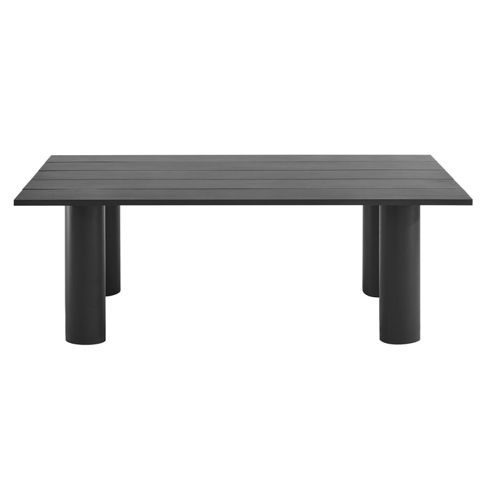 Nautica Outdoor Patio 87" Rectangular Aluminum Dining Table Graphite