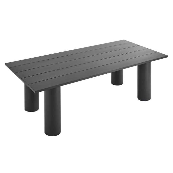 Nautica Outdoor Patio 87" Rectangular Aluminum Dining Table Graphite