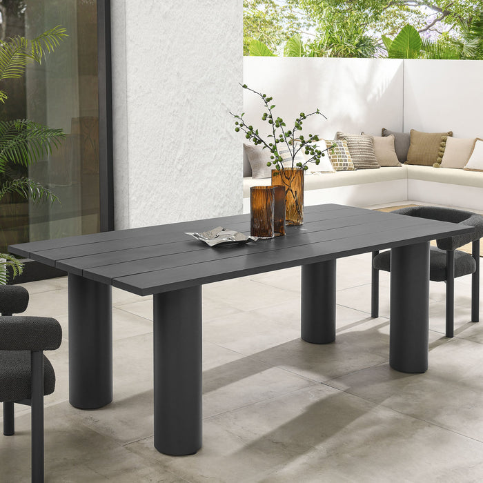 Nautica Outdoor Patio 87" Rectangular Aluminum Dining Table Graphite