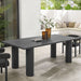 Nautica Outdoor Patio 87" Rectangular Aluminum Dining Table Graphite